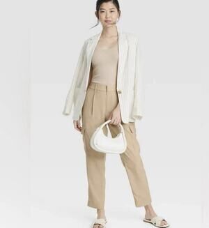 A New Day Tapered Ankle Cargo Pants Tan Women's 10 Nwot